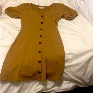 Madewell mustard dress with buttons